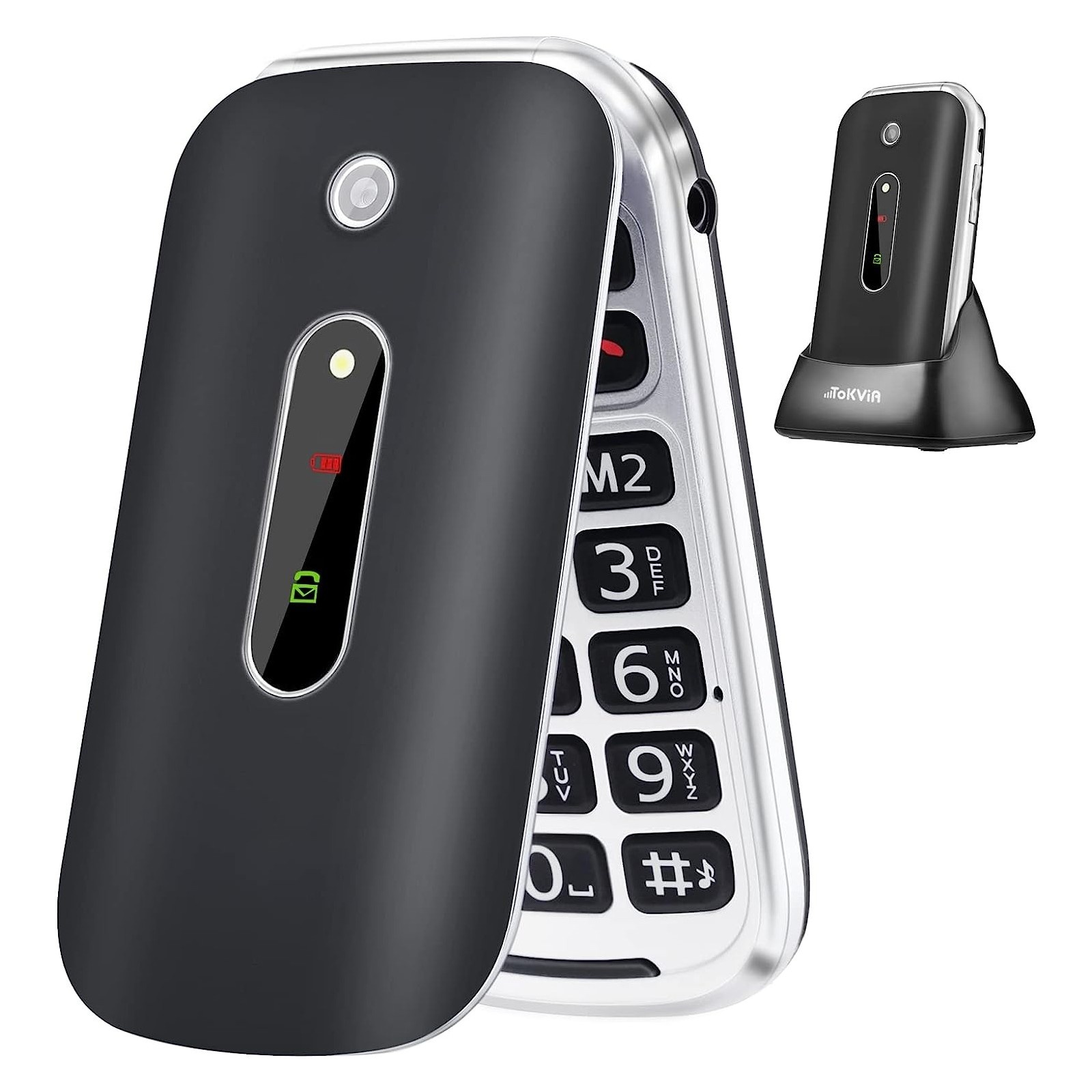 Skládací mobil pro seniory T201 s velkými tlačítky OK0020