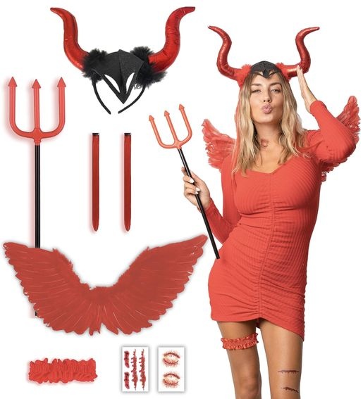 Kostým Červeného ďábla dámský Halloween, univerzální OK0045
