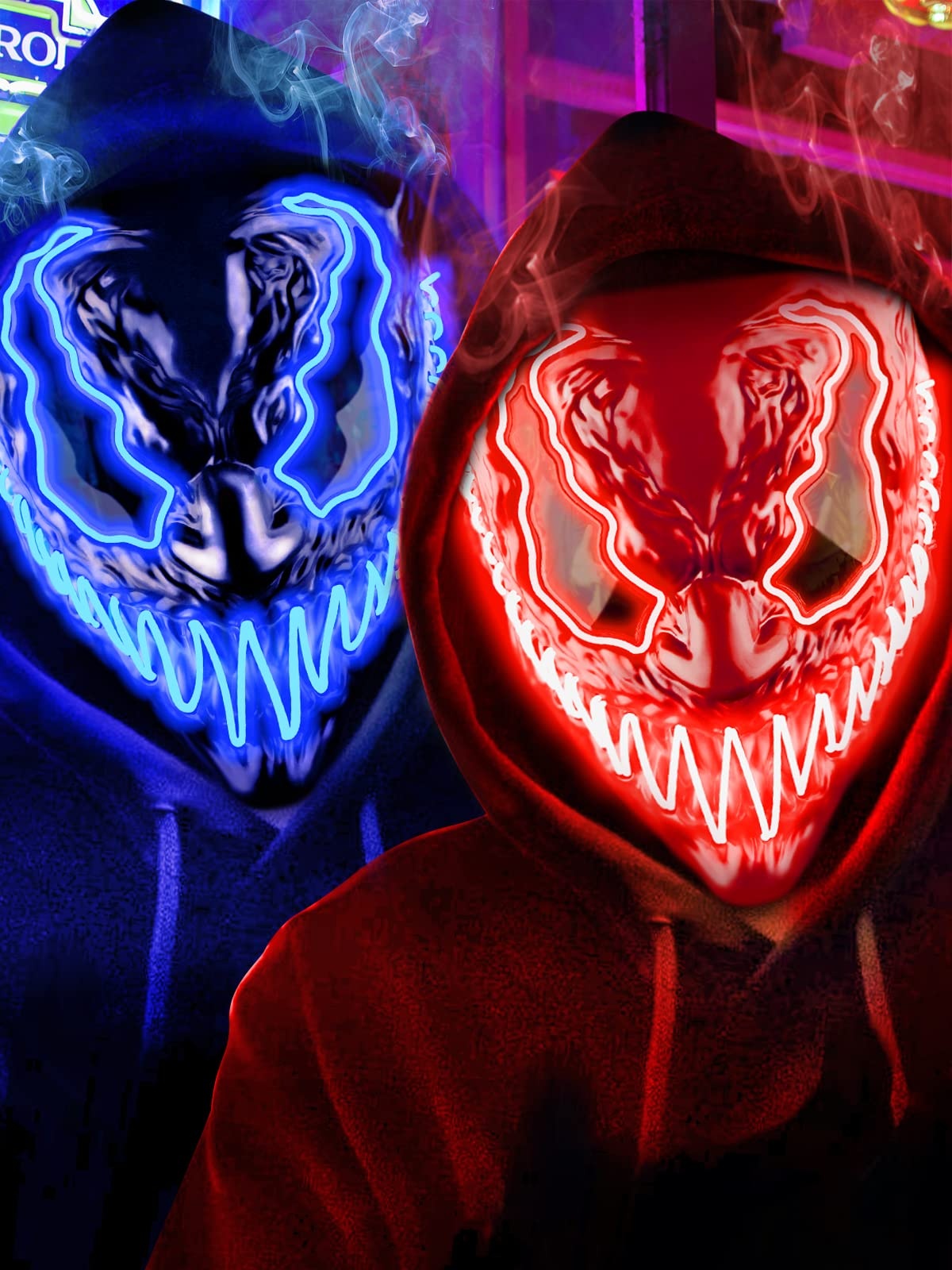 LED halloweenská maska Venobat sada 2 kusy OK0114