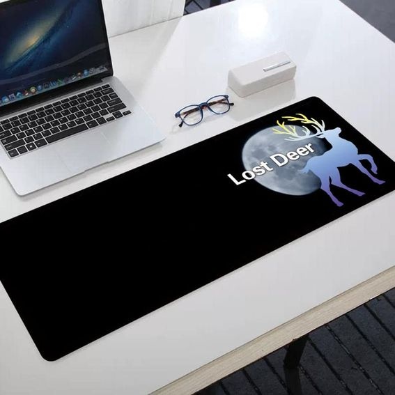 Velká herní podložka pod myš Lost Deer XXL, 800x300 mm černá OK0138