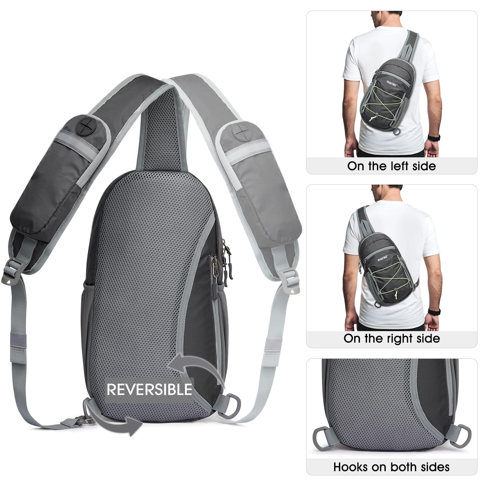Taška přes rameno G4Free sportovní sling bag, šedá OK0171
