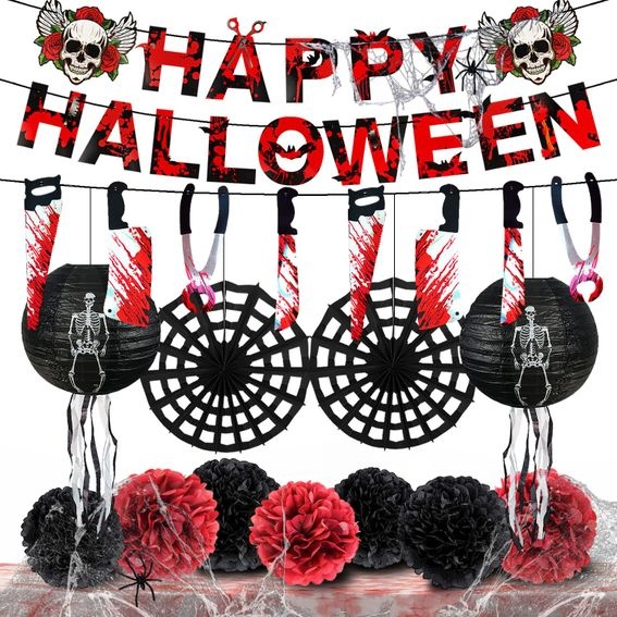 Halloweenská hororová dekorace Ybwanli sada 22 dílů OK0235
