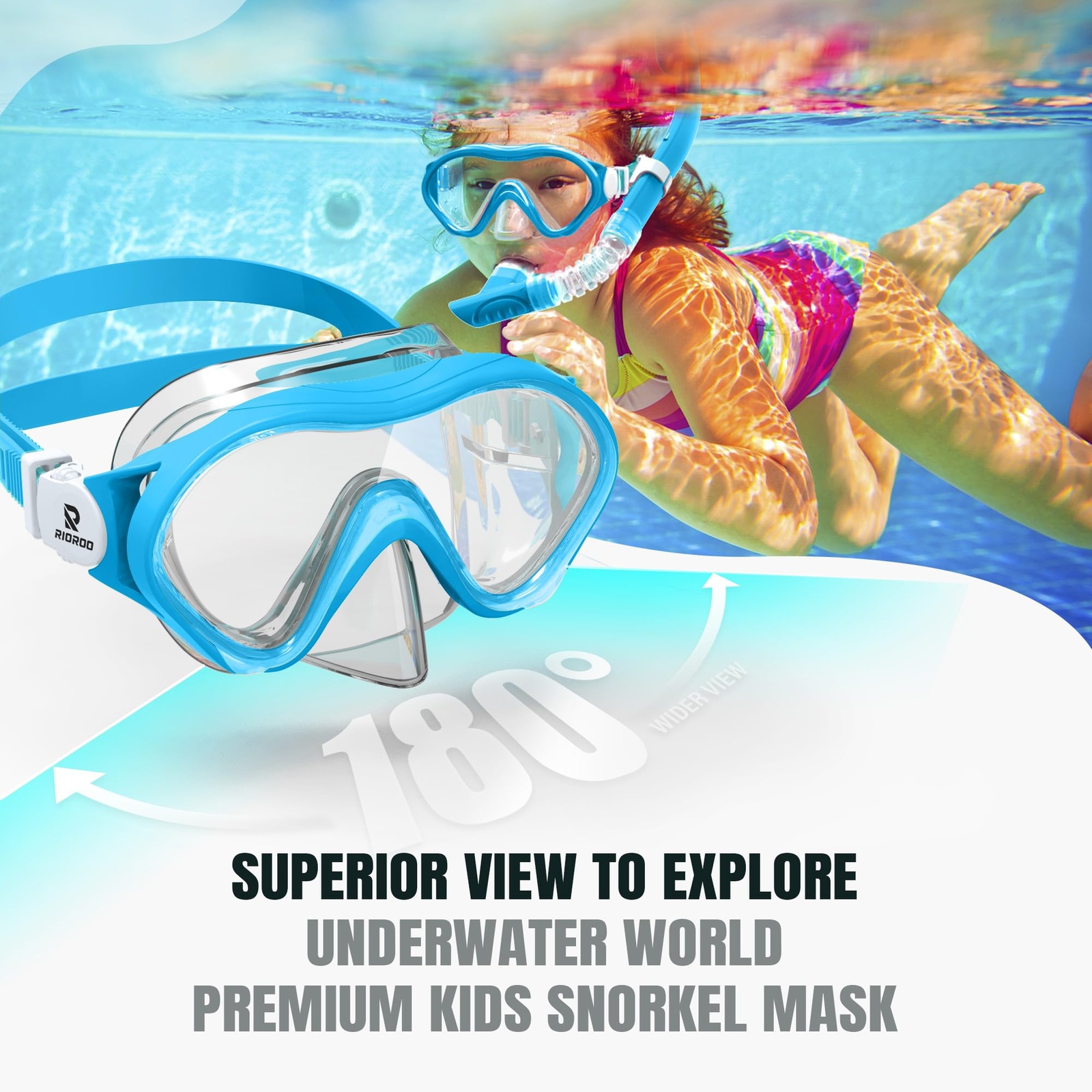 Dětské plavecké brýle RIOROO se šnorchlem 4-14 let OK0265