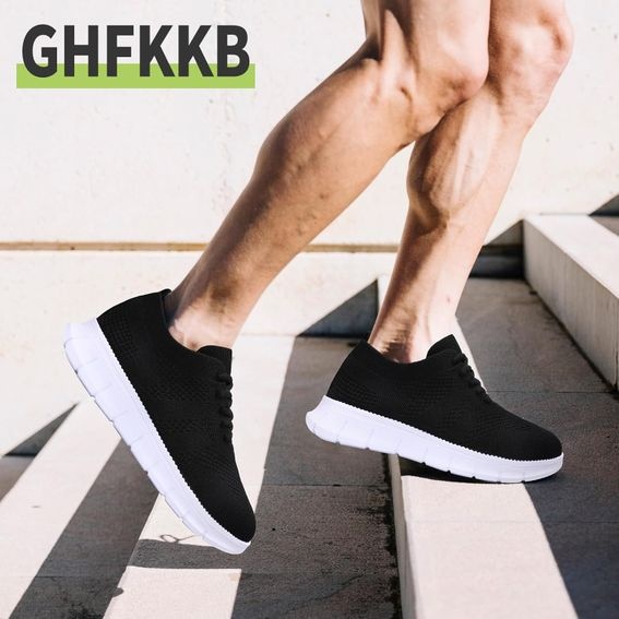 Pánské tenisky GHFKKB celočerné, prodyšné, lehké sportovní boty OK0741
