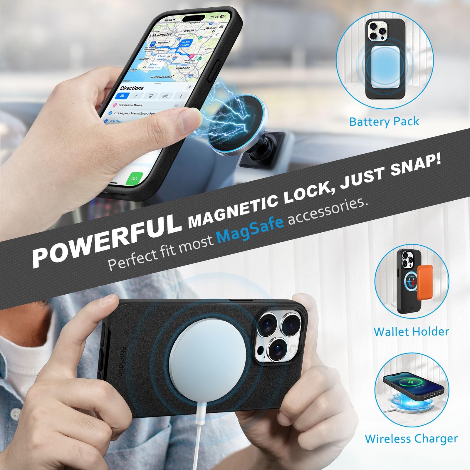 Kožené pouzdro SHIELDON pro iPhone 15 Pro Max s RFID OK1026