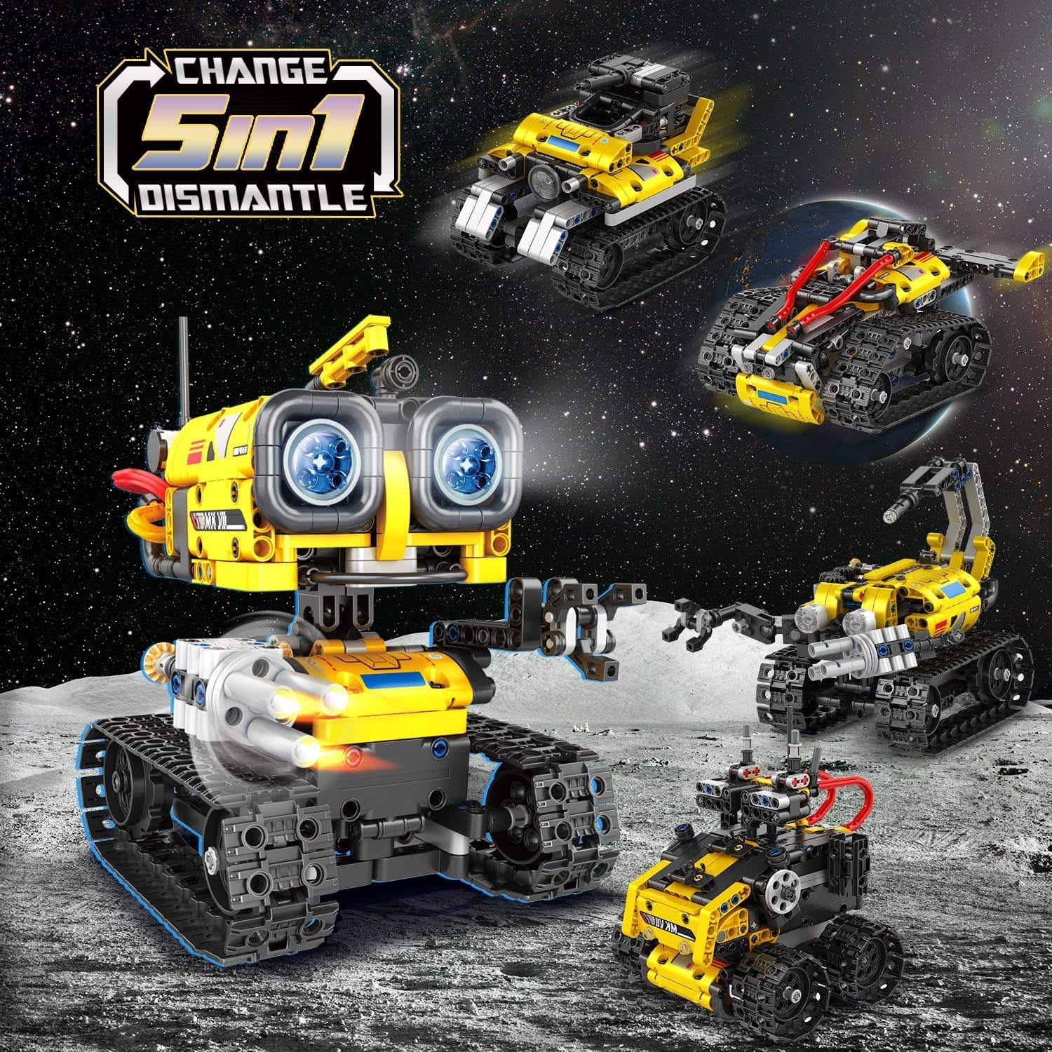 Robotická stavebnice CUBIMANA 5v1 s aplikací, 560 dílů OK1033